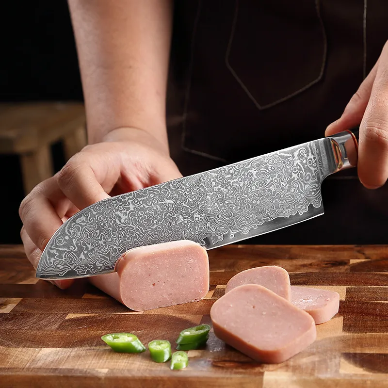 Santoku Damascus Stainless Steel Japanese Kitchen Knives Cooking Tools - Tek Knives™