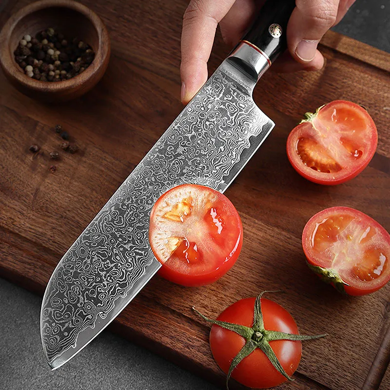 Santoku Damascus Stainless Steel Japanese Kitchen Knives Cooking Tools - Tek Knives™